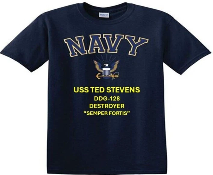 USS TED STEVENS  DDG-128* DESTROYER*EAGLE SHIRT. NAVY OFFICIALLY LICENSED - Picture 1 of 15