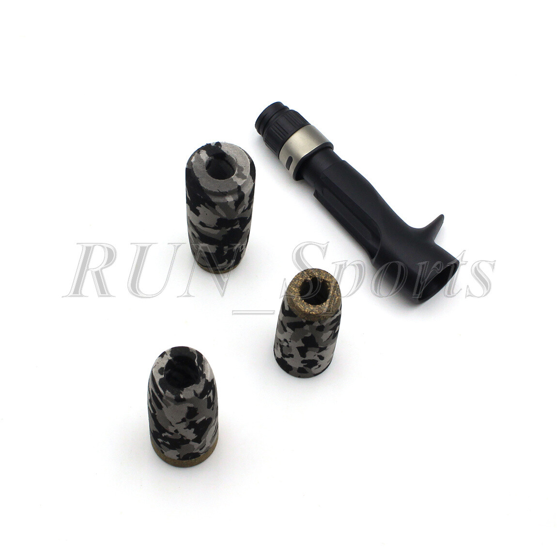 Gray Black CAMO Casting/Spinning Fishing Rod Handle Split Grip Reel Seat Repair Helia Beer Co