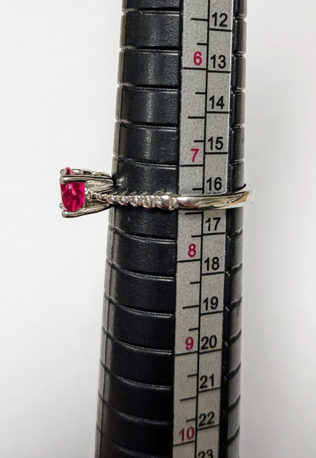 Pink Ruby Solitaire Sterling Silver Rope Band Rin… - image 6