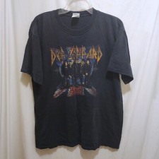 Anvil Def Leppard Distressed Concert Tee T-Shirt Rock Brigade Tour 2006 Black L