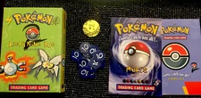 POKEMON LIGHTNING BUG DECK BOX,CARD LIST,RULE BOOK,DAMAGE COUNTERS AND COIN