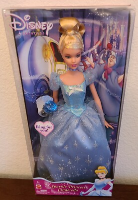 Disney Sparkle Princess Cinderella Doll in Sparkling Blue Gown w/ a Ring for You