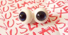 -USED- Unknown Brand 16mm Black Blue BJD eyes