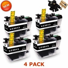 4 PACK LC3013 BLACK Ink Cartridge for Brother MFCJ497DW/J690DW/J895DW/J491DW