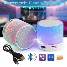 Mini Wireless Portable Bluetooth Speakers Crack LED USB Radio FM MP3 Stereo Soun