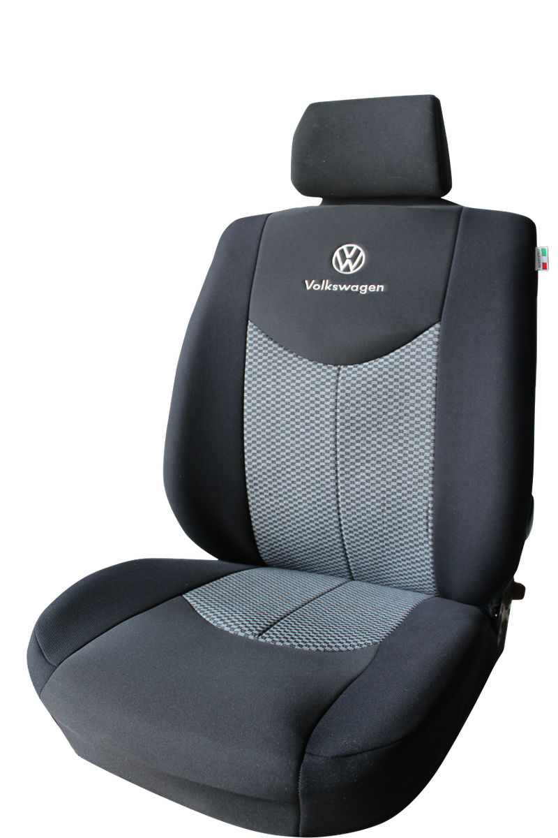 YUEGOO Auto Coprisedili Anteriori e Posteriori per VW T-ROC 2018-2023, Set Completo Copri Sedili in Tessuto e Pelle Impermeabile Protezione Sedile Auto Coprisedile,A/Black-Blue