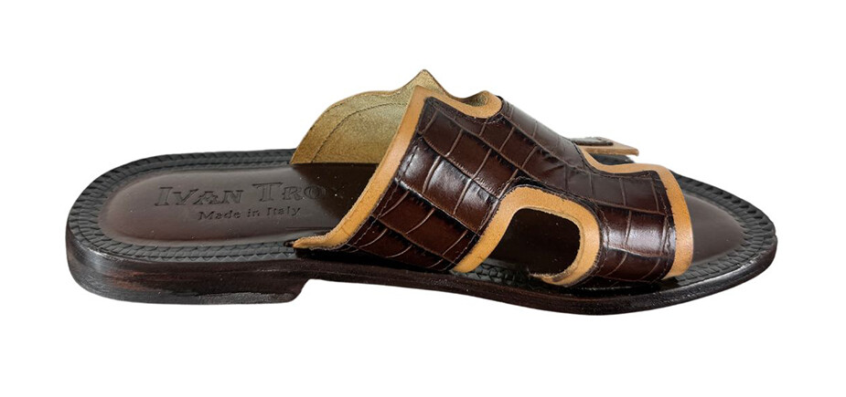 Bosco Brown Leather Italian Sandals Mens Genuine Leather  display picture 3