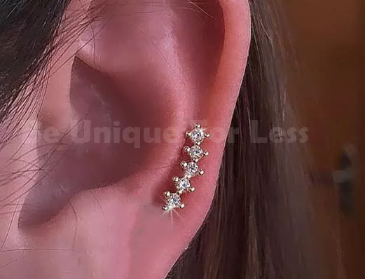 Ear Cuff 5 pc Silver Tone Cartilage Clip On Wrap Earrings NonPiercing New   eBay