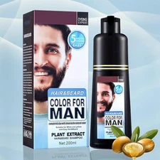 MOKERU Hair&Beard Color For Mens Beard, Long-Lasting Black,Mustache Dye for Men