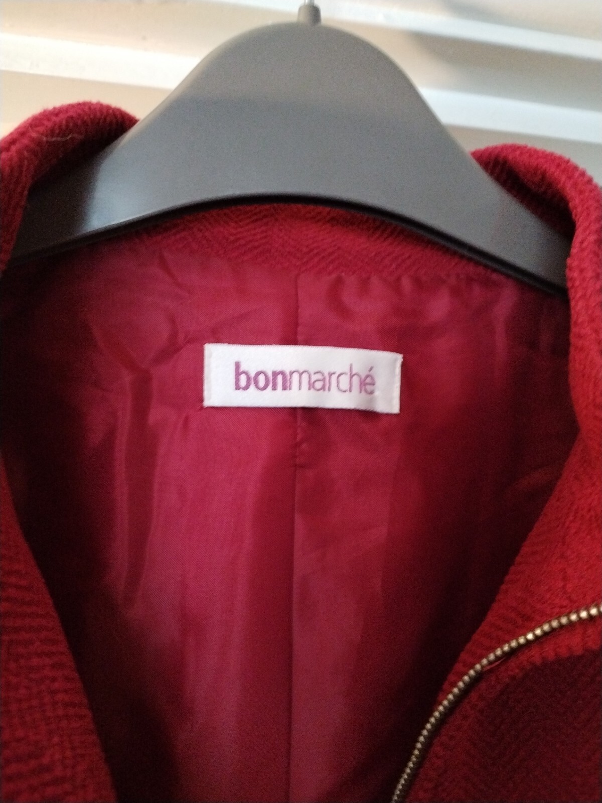 Bon Marche Ladies Red Zip Up Jacket. Size 14 eBay