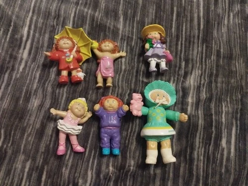 Vintage 1984 Cabbage Patch Kids Doll Baby Mini PVC Figurines Lot Of 6