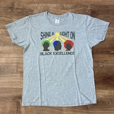 Proud By Design Large Shine A Light On Black Excellence Shirt Made In USA A51