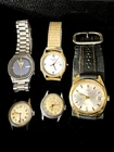 Lot of 5 Vintage Wristwatches Mido, Seiko,Accutron,Waltham,Geneva  All Running