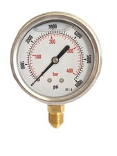 HYDRAULIC PRESSURE GAUGE GLYCERINE FILLED 63MM 1/4 BSP A VARIOUS RANGES  ACC 1.6