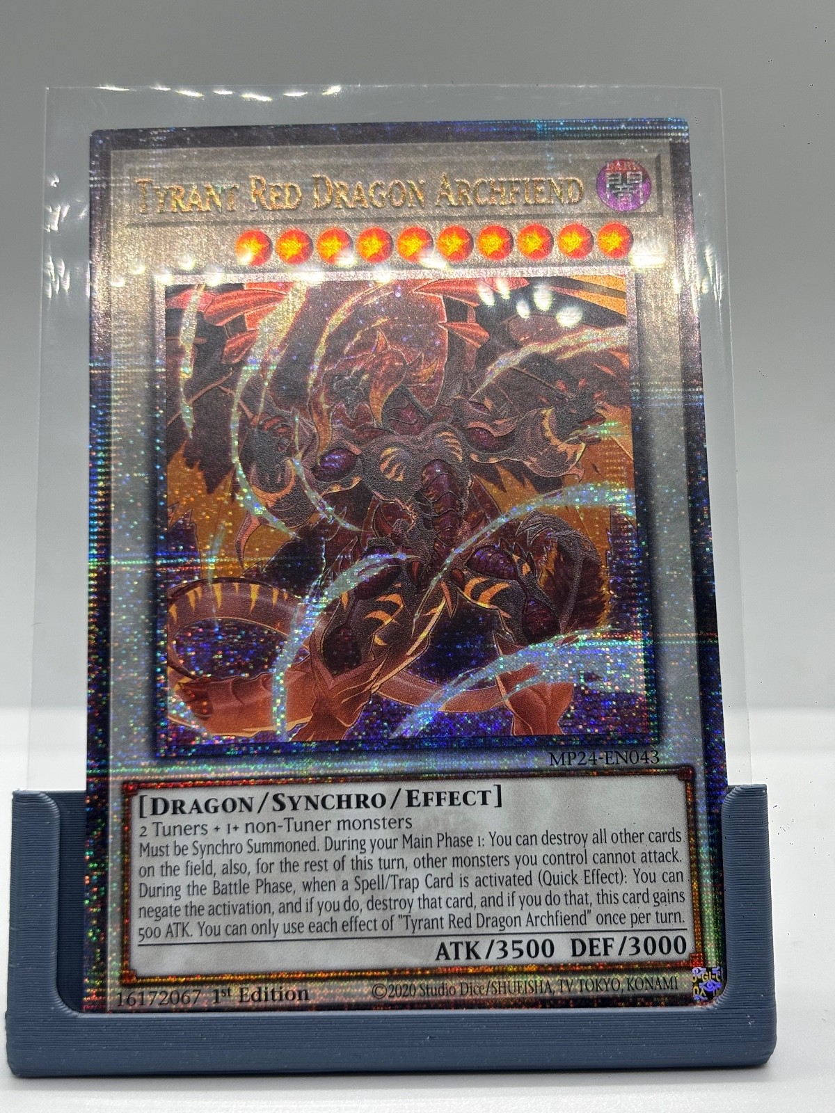Tyrant Red Dragon Archfiend MP24-EN043 YuGiOh 25th Anniversary Tin: Dueling Mirrors trading card — raw and PSA graded price guide