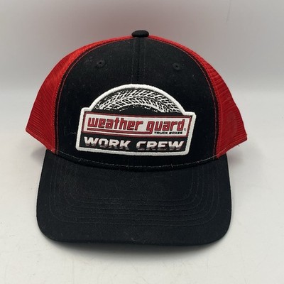 NEW Weather Guard Work Crew Trucker Hat Black/Red Cap Snapback