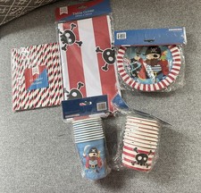 Pirate Decoration Bundle Cups, Bowls,, Plates,, Tablecloth
