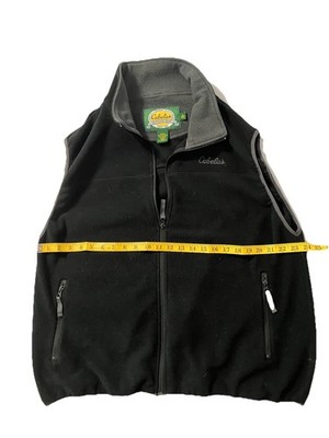 Cabela s Outdoor Gear Men's Vest Fleece Full-Zip XL Black/Gray Hiking Granola
