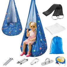 Sensory Swing Pod for Kids Toddlers Hanging Hammock Chair with Inflatable Pillow