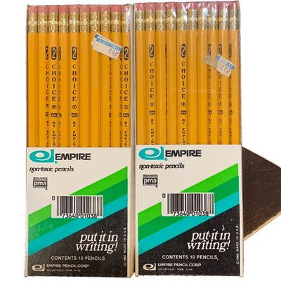 Vintage 1980 Empire Pencils No 2 Non Toxic 10 Pack Lot of 2 NOS Sealed Packs USA