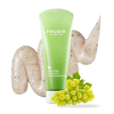 FRUDIA Green Grape Pore Control Exfoliating Face Wash (4.9 oz)   Korean Facial C