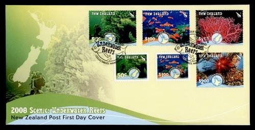 DR WHO 2008 NEW ZEALAND FDC UNDERWATER REEF COMBO $2 M79711