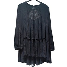 Free People Kiss Kiss Lace Tunic Womens XS Flowy Oversized Boho Gothic Romantic