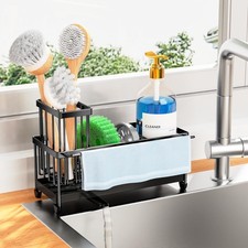 Sponge Holder for Kitchen Sink, Sink Caddy Organizer with High Brush Holder, ...