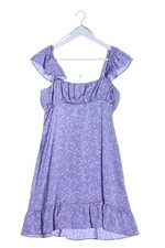 ZARA Abito di chiffon Donna Abito Taglia IT 38 lilla-bianco stile casual