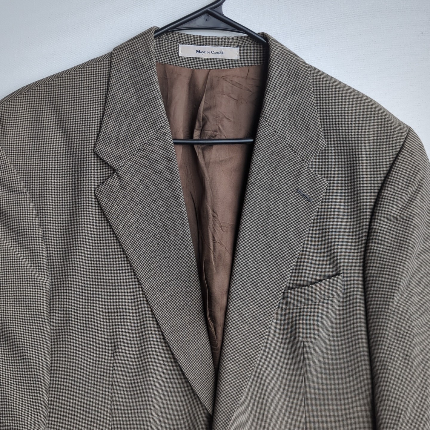 CHAPS RALPH LAUREN Vtg Brown Houndstooth BLAZER SUIT COAT JACKET Men's 42R