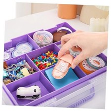 2 Layers Plastic Organizer Container Box, 8 Compartments Bead Organizer Clear