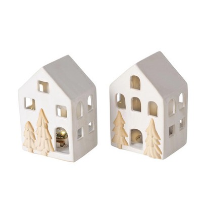 Boltze Home Deco House Castle Porcelain LED H10.5cm