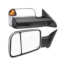 Smoked Power Heated Tow Mirrors Compatible with 2009-2018 Dodge Ram 1500, 201...