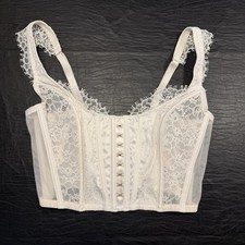 NWT Victoria  s Secret Cream Colored Corset Bra Top S-DD / P-DD Bridal