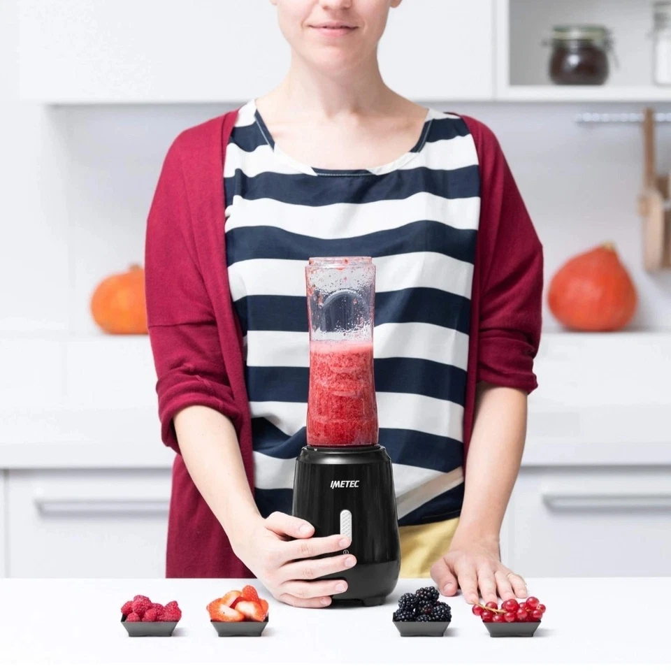 Imetec Personal e Sport Blender PB 100 Mini Frullatore con 2 Bottiglie Take Away - Immagine 2 di 4