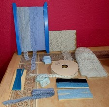 Vintage lot of Various Blues and White Lace Eyelet
