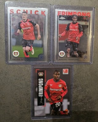 Topps Chrome BL 24-25, 3× Bayer 04 Leverkusen (2x Frimpong & Schick)