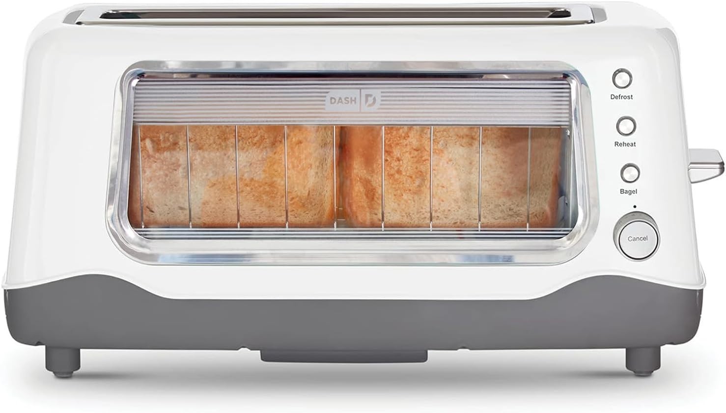New DASH WHITE CLEAR VIEW LONG SLICE 7 BROWNING LEVEL CONTROL WIDE SLOT TOASTER