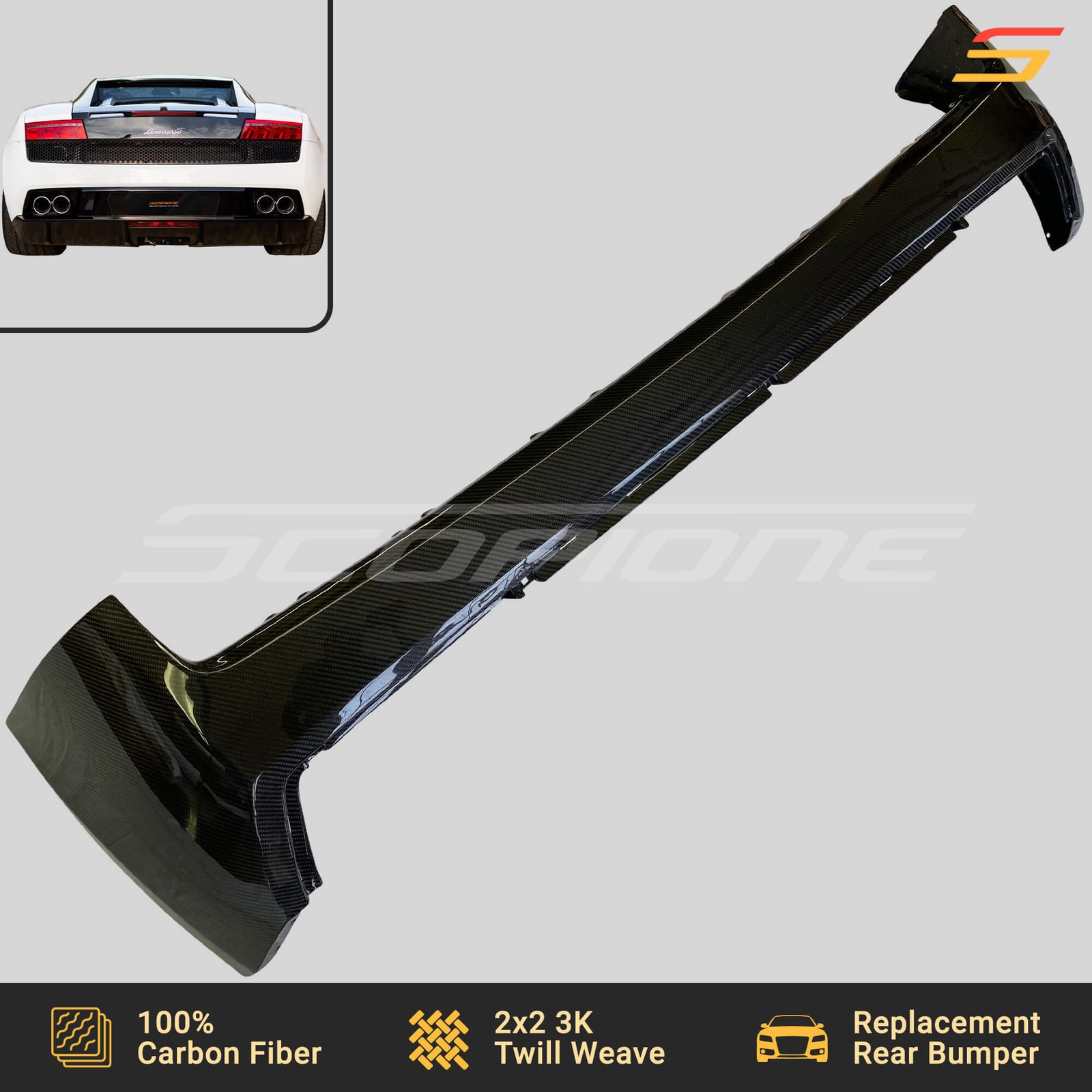 Scopione Carbon Rear Bumper Assembly for Lamborghini 09-14 Gallardo LP550 LP560