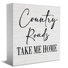 Country Home Farmhouse Sign Desk Decor Wooden Sign Housewarming Gift Rustic W...