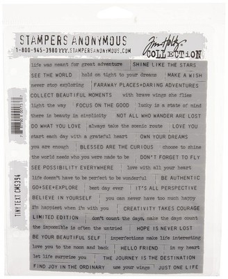 Stampers Anonymous Anon CLING RBBR STAMP TINY TEXT Red 5 inch 7x8 Functional
