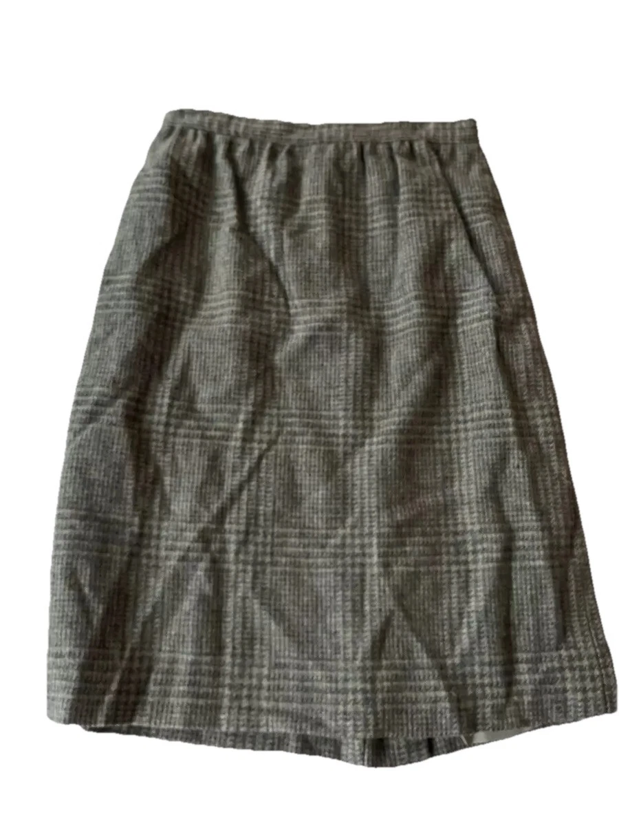 Jupe Crayon Vintage En Laine Taille 8 Gris - Le Basique Chic D'Occasion
