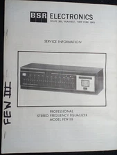 BSR FEW-III Equalizer Service Manual Original