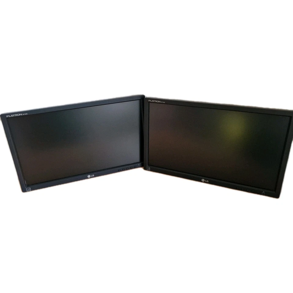 Pair of LG Flatron W1946S-BF 19 inch VGA 1366x768 Monitors with Cables, cctv - Image 3 of 4