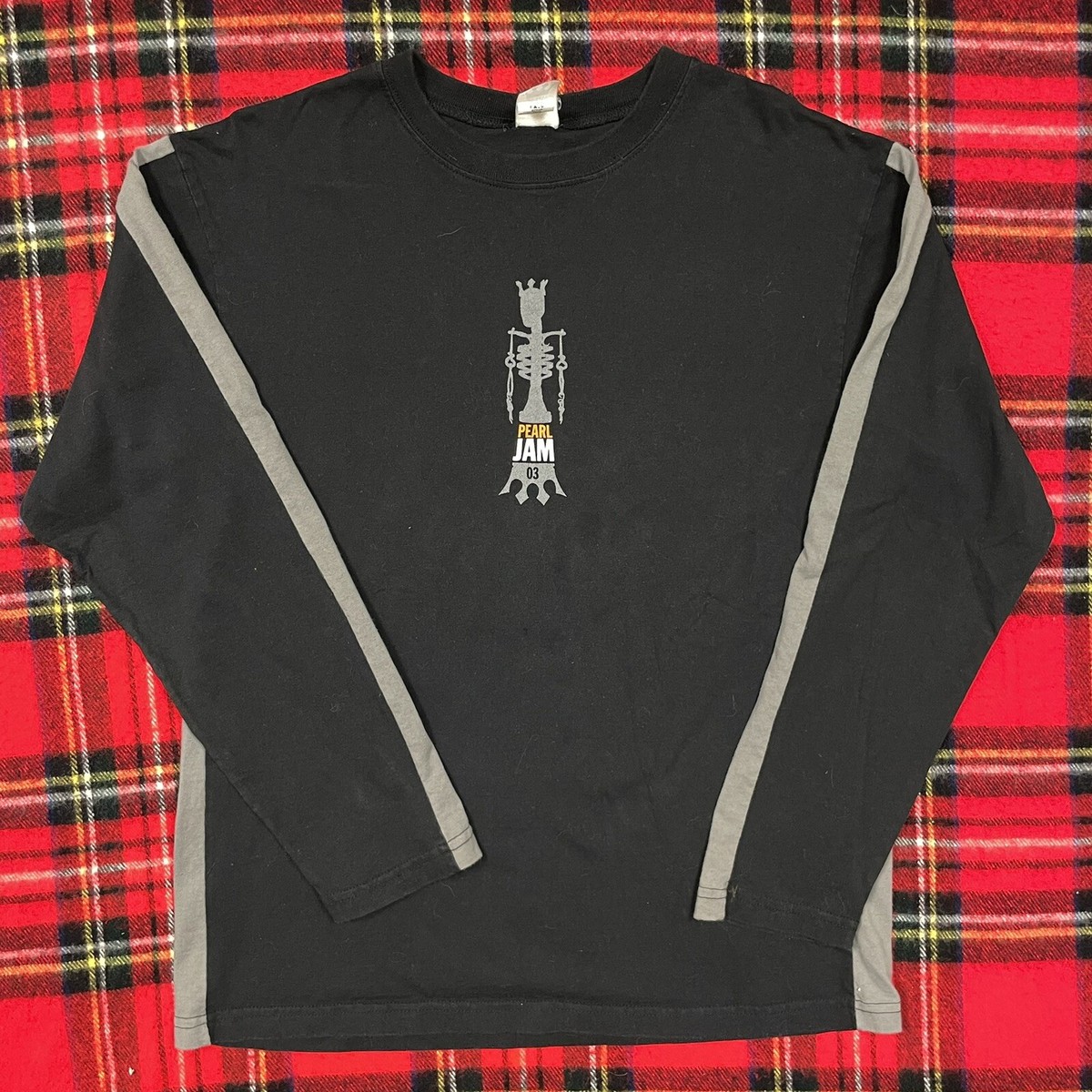 Vintage 2003 Pearl Jam Striped T-Shirt Longsleeve Large Grunge 