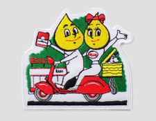 ESSO VESPA DROPS EMBROIDERED PATCH IRON/SEW ON 3-1/8'' x 2-7/8" SCOOTER OIL GAS