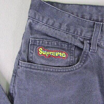 Supreme Jeans Mens 30x30 Blue Canvas Denim Straight Leg Supreme Jeans Mens 30x30 Blue Canvas Denim Straight Leg