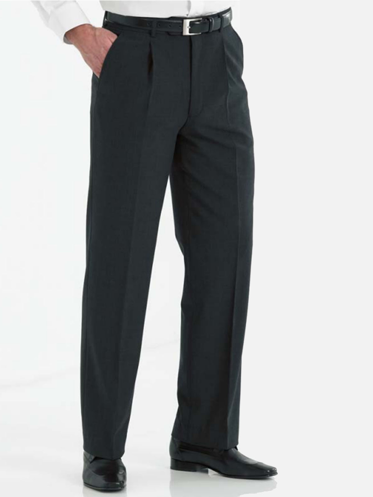 Negro Pantalón Talla Grande TROUSERS112cm 117cm 122cm 127cm CM Extra Larga Traje