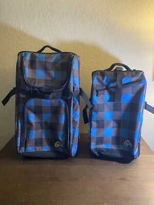 Skullcandy Ink d Rolling Blue Black Suitcase Luggage Set Bags