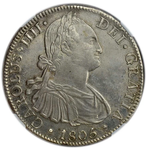 MEXICO Charles IV 8 Reales 1805 Mo TH NGC UNC Details - Sharp